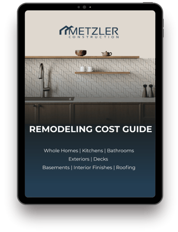 iPad showing Metzler Construction's Remodeling Cost Guide download
