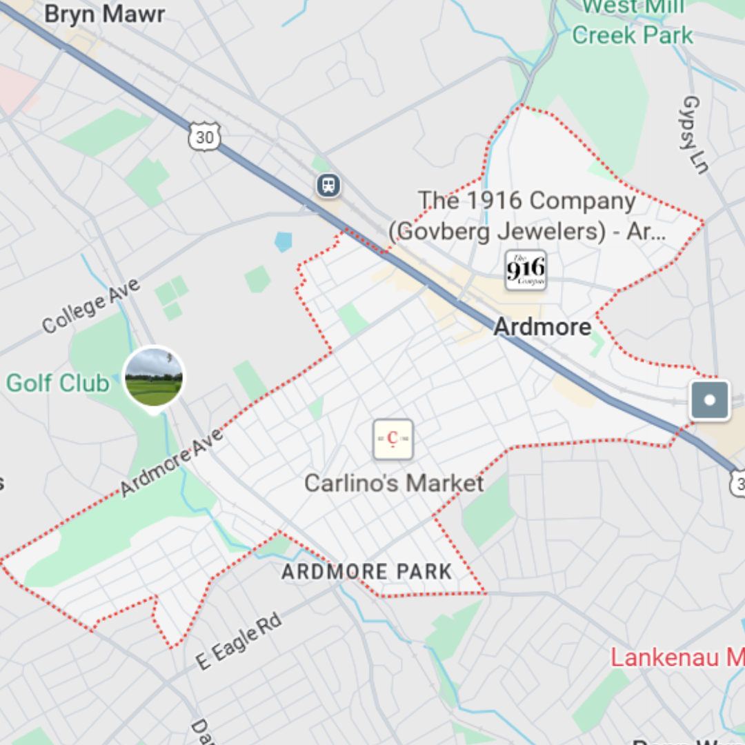 Google Maps image of Ardmore, PA