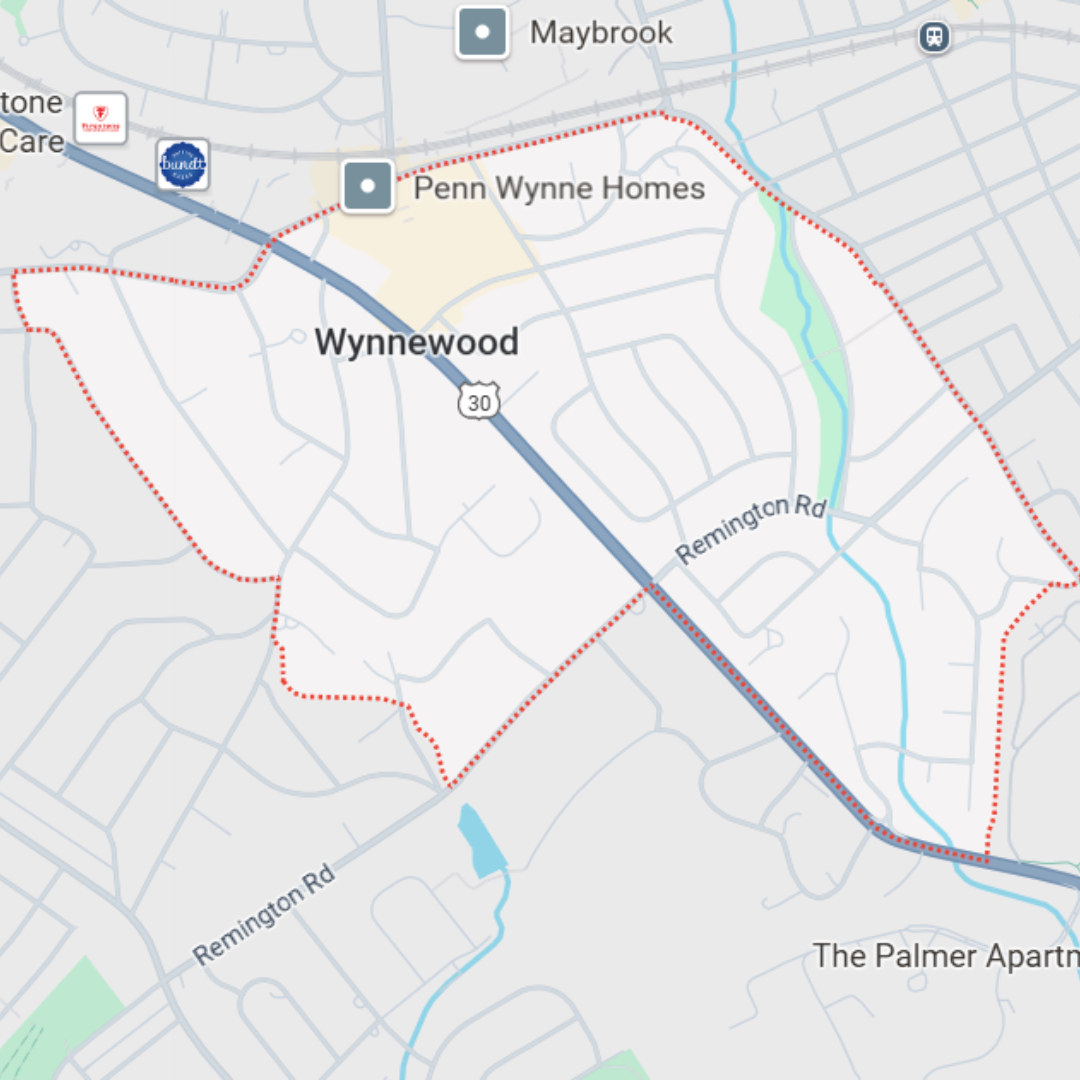 Google Maps image of Wynnewood, PA
